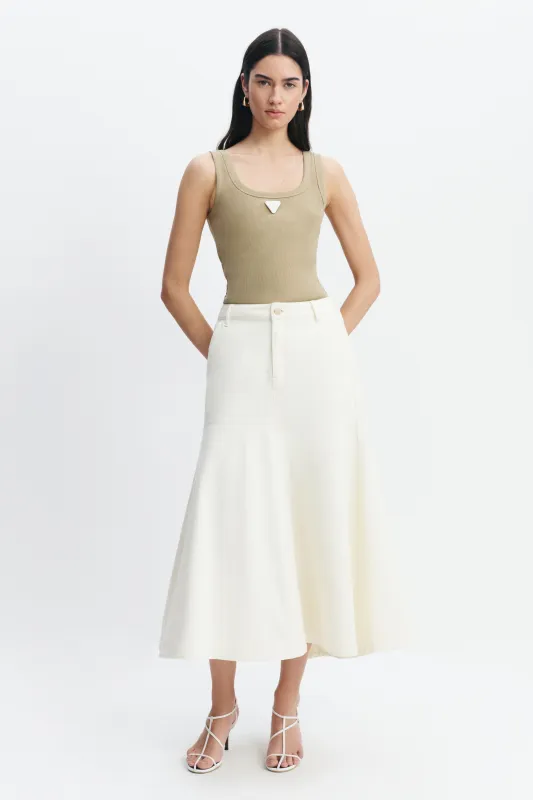 Elsie Denim Midi Skirt made by Aje