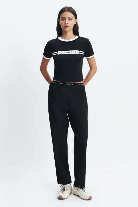 Tapered Logo Elastic Pant made by Aje
