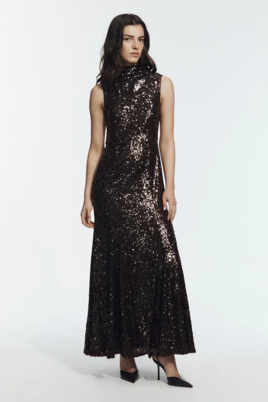 Elysian Sequin Gown made by Aje