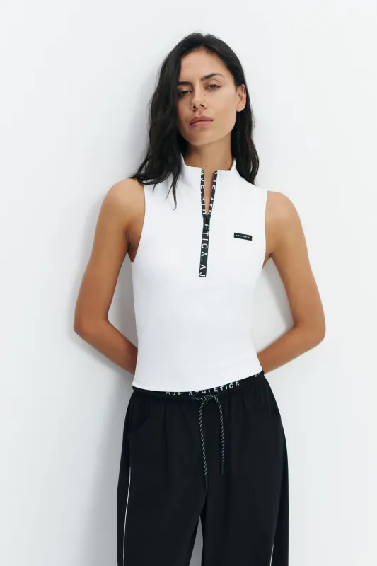 High Neck Zip Tank made by Aje