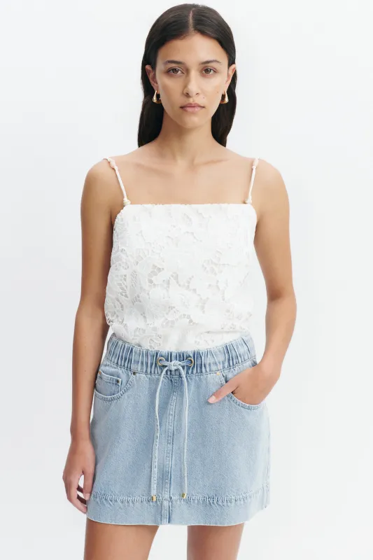 Margot Mini Denim Skirt made by Aje