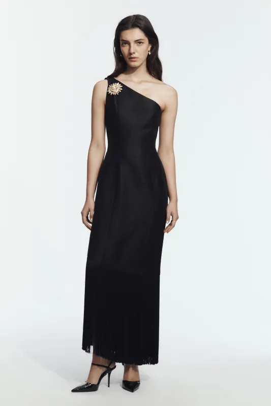 Nerra Fringe Midi Dress made by Aje