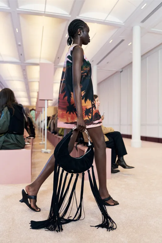 Leaf Suede Fringed Bag made by Aje