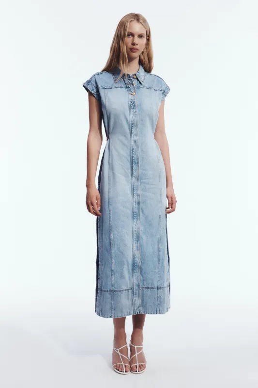 Delora Denim Midi Dress made by Aje