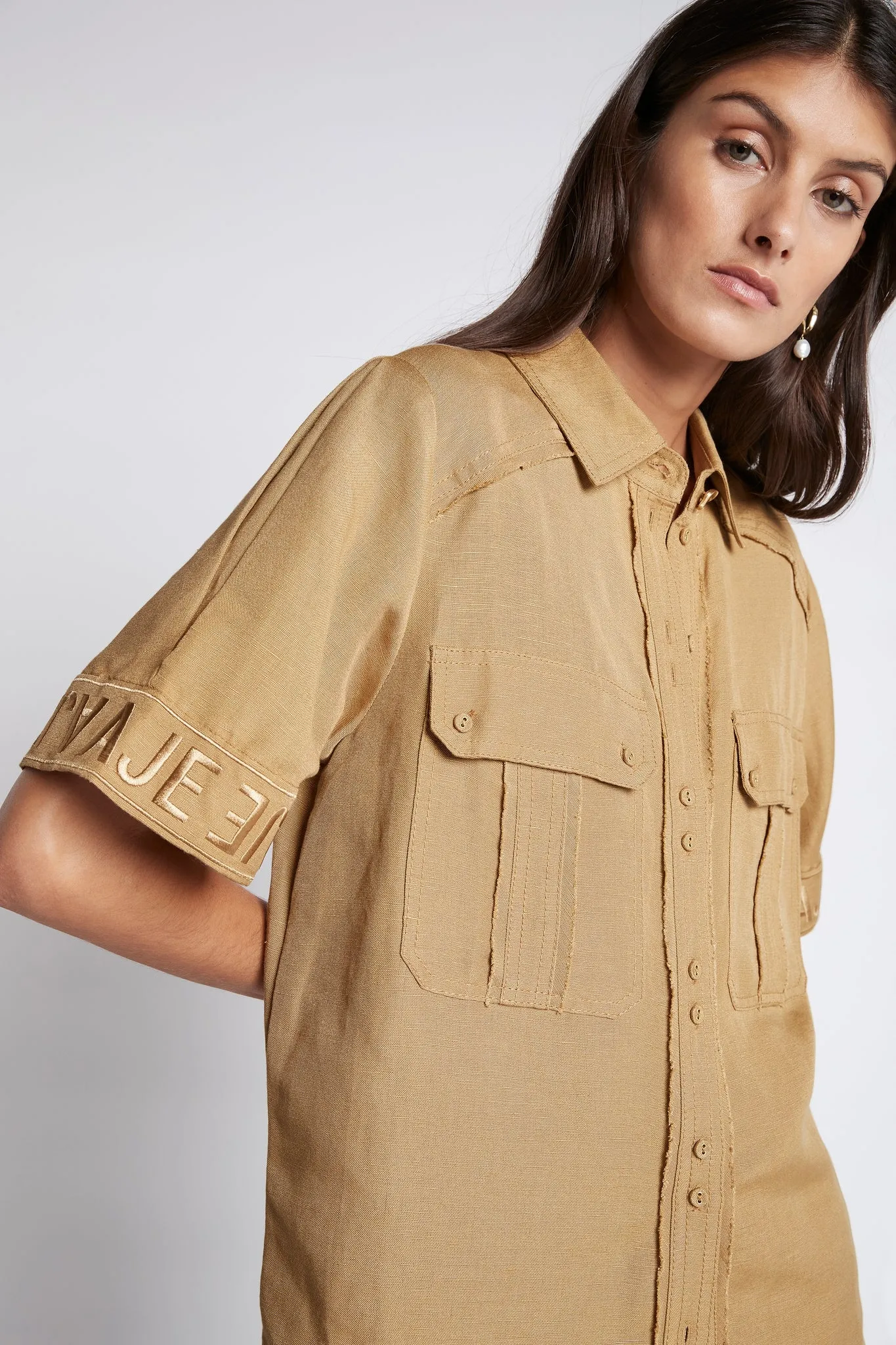 Estate Logo Collared Sleeve Shirt sold by Aje product image thumbnail 4