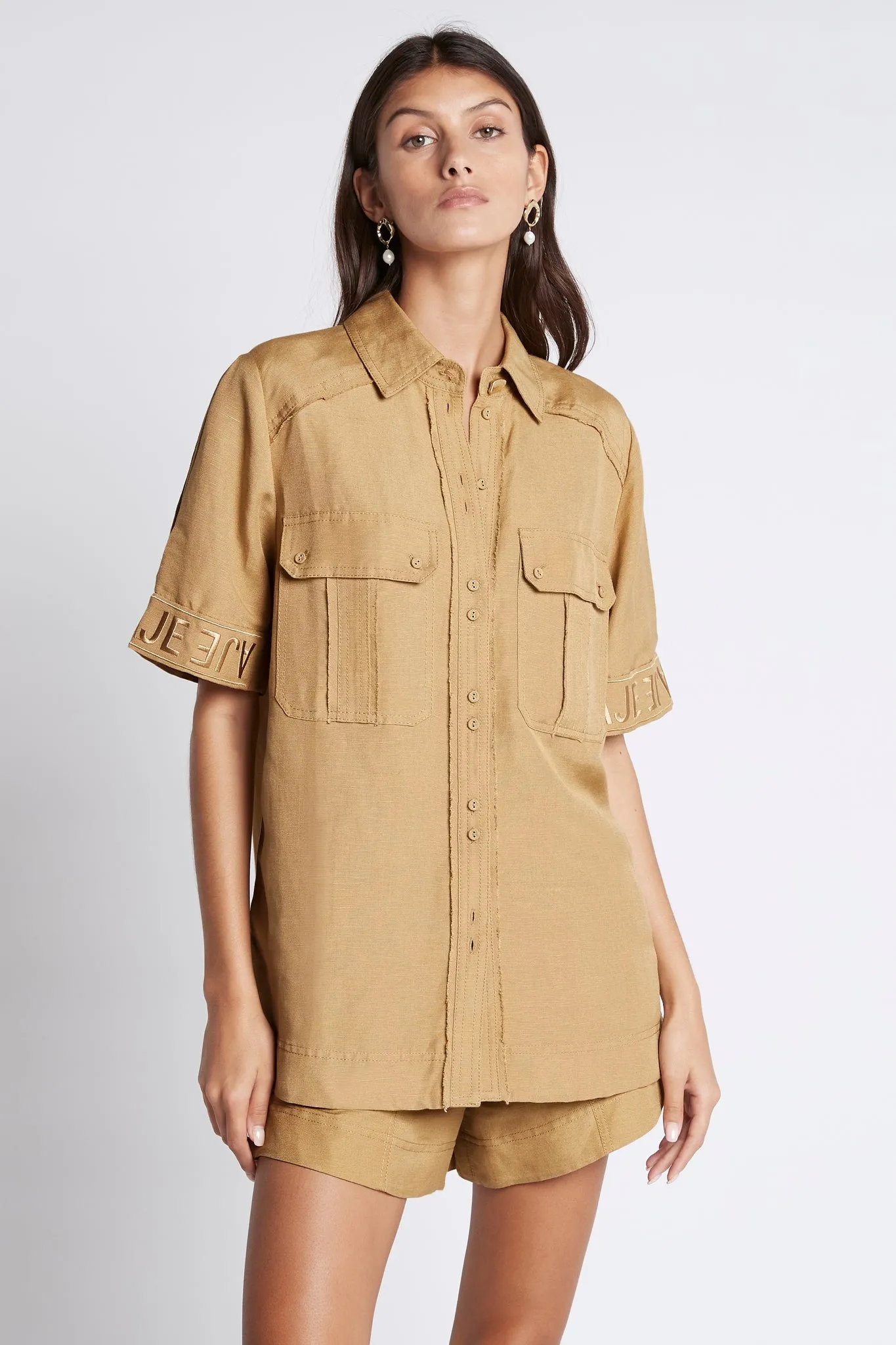 Estate Logo Collared Sleeve Shirt sold by Aje