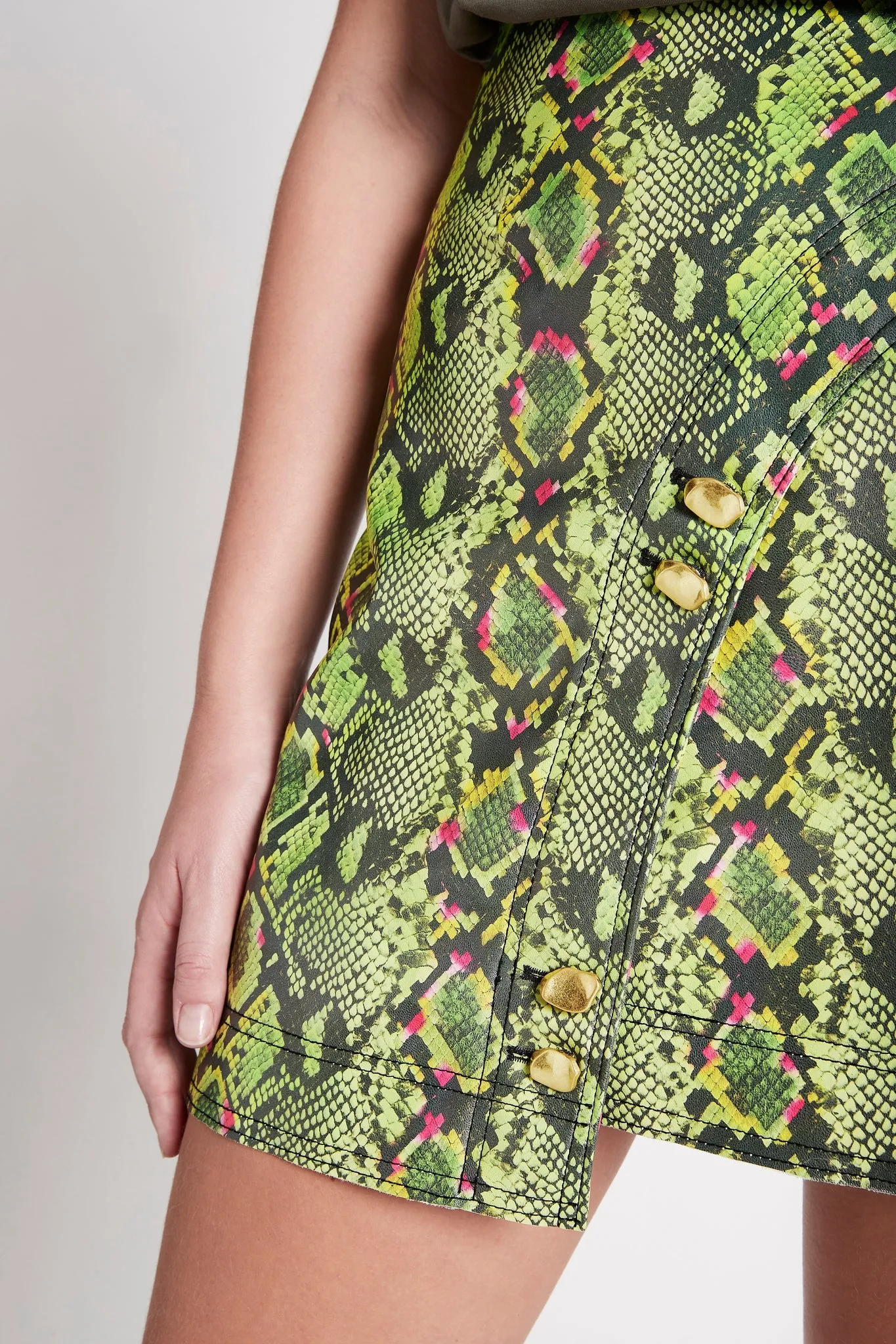 Serpentine Vegan Leather Mini Skirt sold by Aje product image thumbnail 4