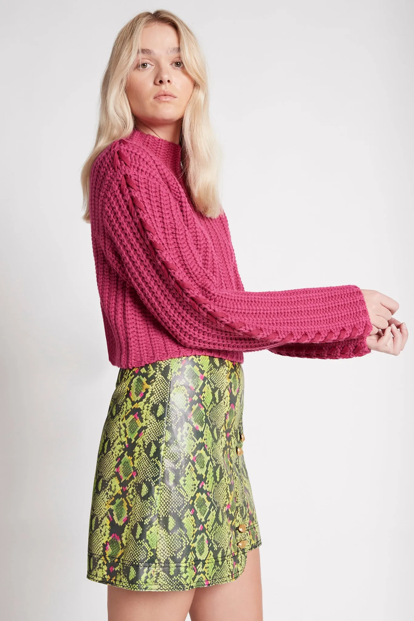 Serpentine Vegan Leather Mini Skirt sold by Aje product image thumbnail 3