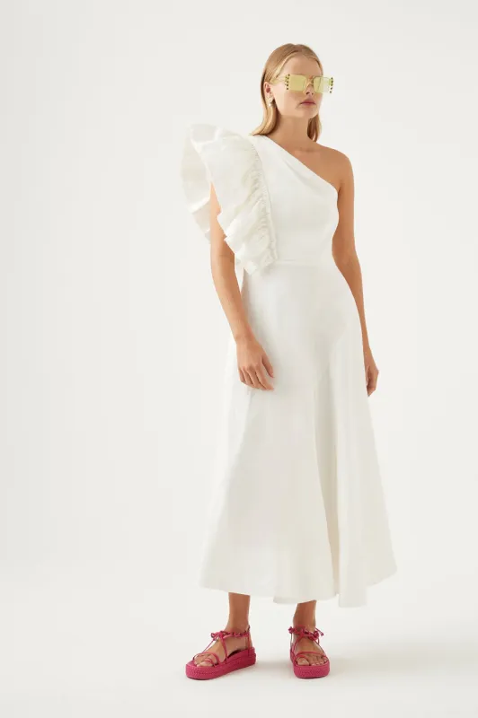Bonjour Asymmetric Midi Dress sold by Aje