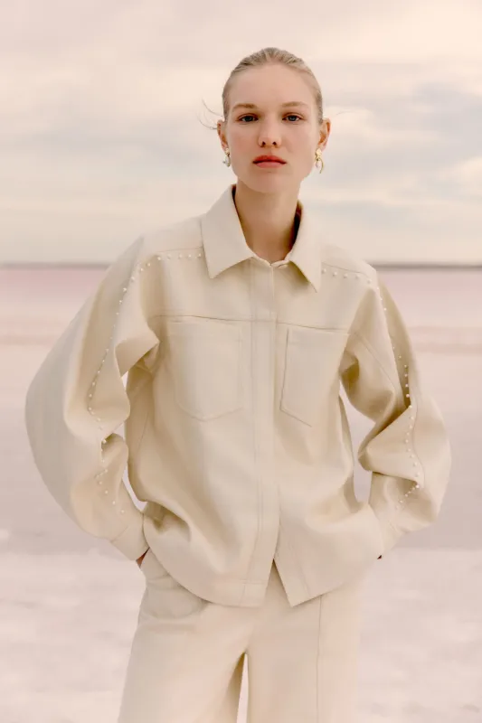Lumen Pearl Shirt sold by Aje