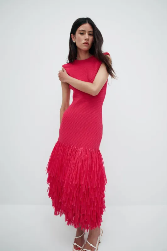 【AJE】裾フリンジスリムニットドレスBreeze Knit Midi Dress Breeze Knit Midi Dress | Parallel