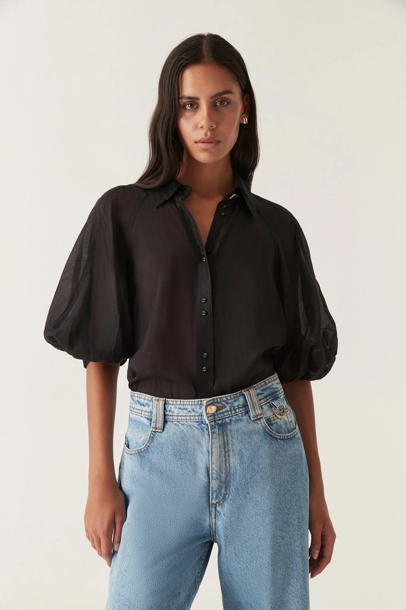 Palms Puff Sleeve Shirt sold by Aje