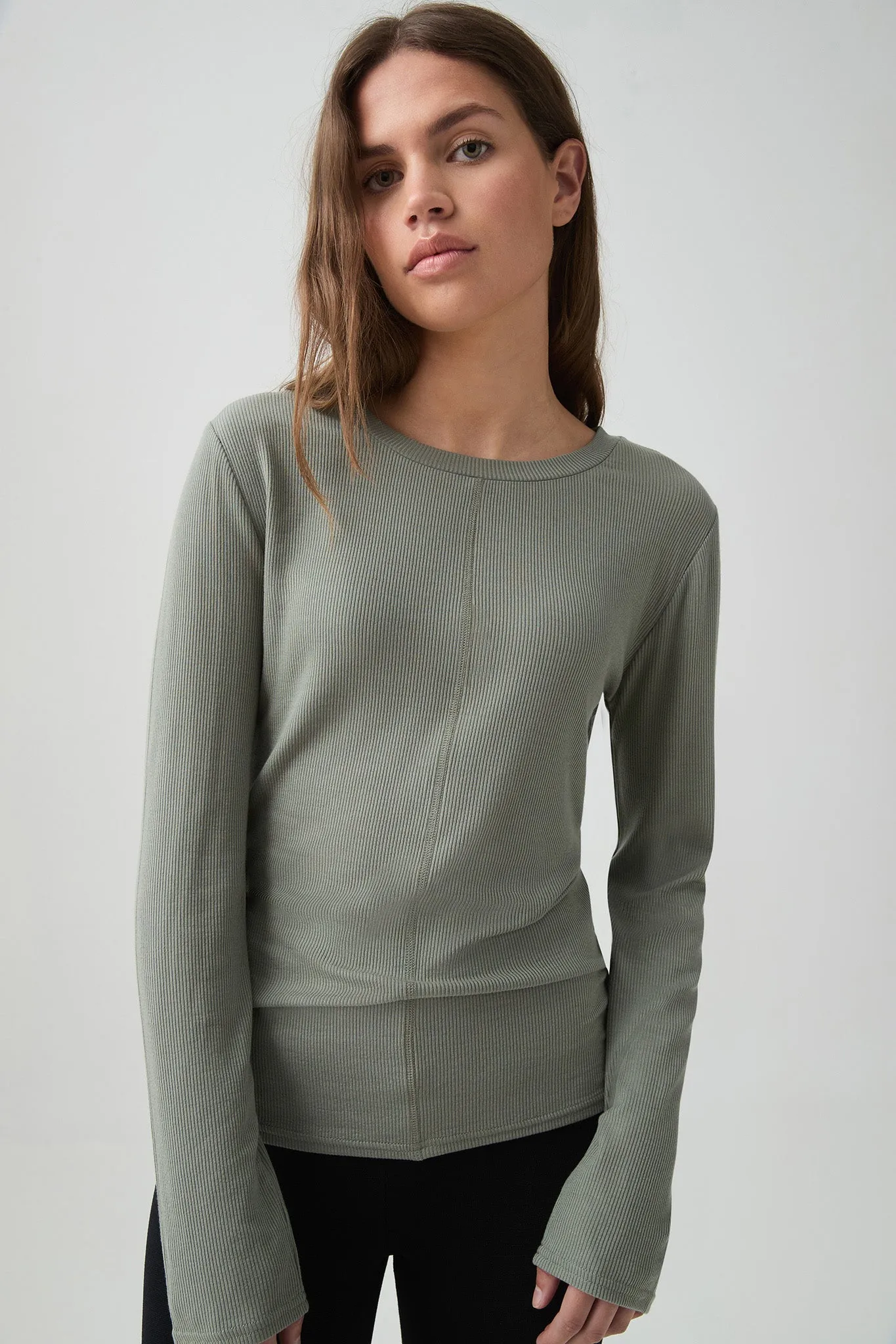 Sheer Rib Long Sleeve Tee 127 sold by Aje