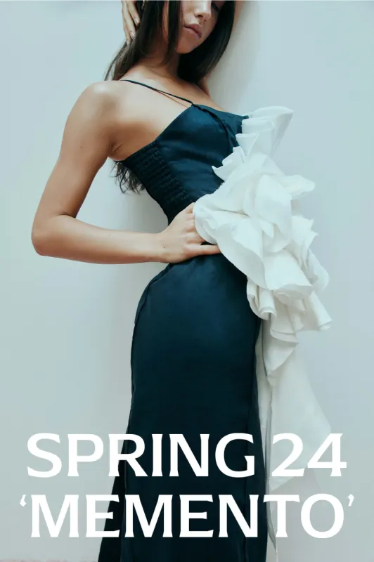 Parallels Spiral Midi Dress sold by Aje