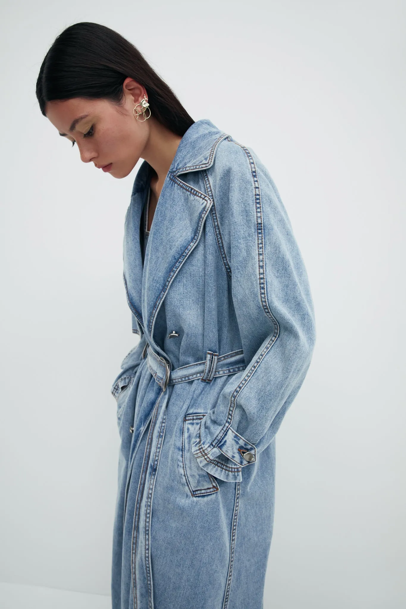 Zariah Denim Trench sold by Aje