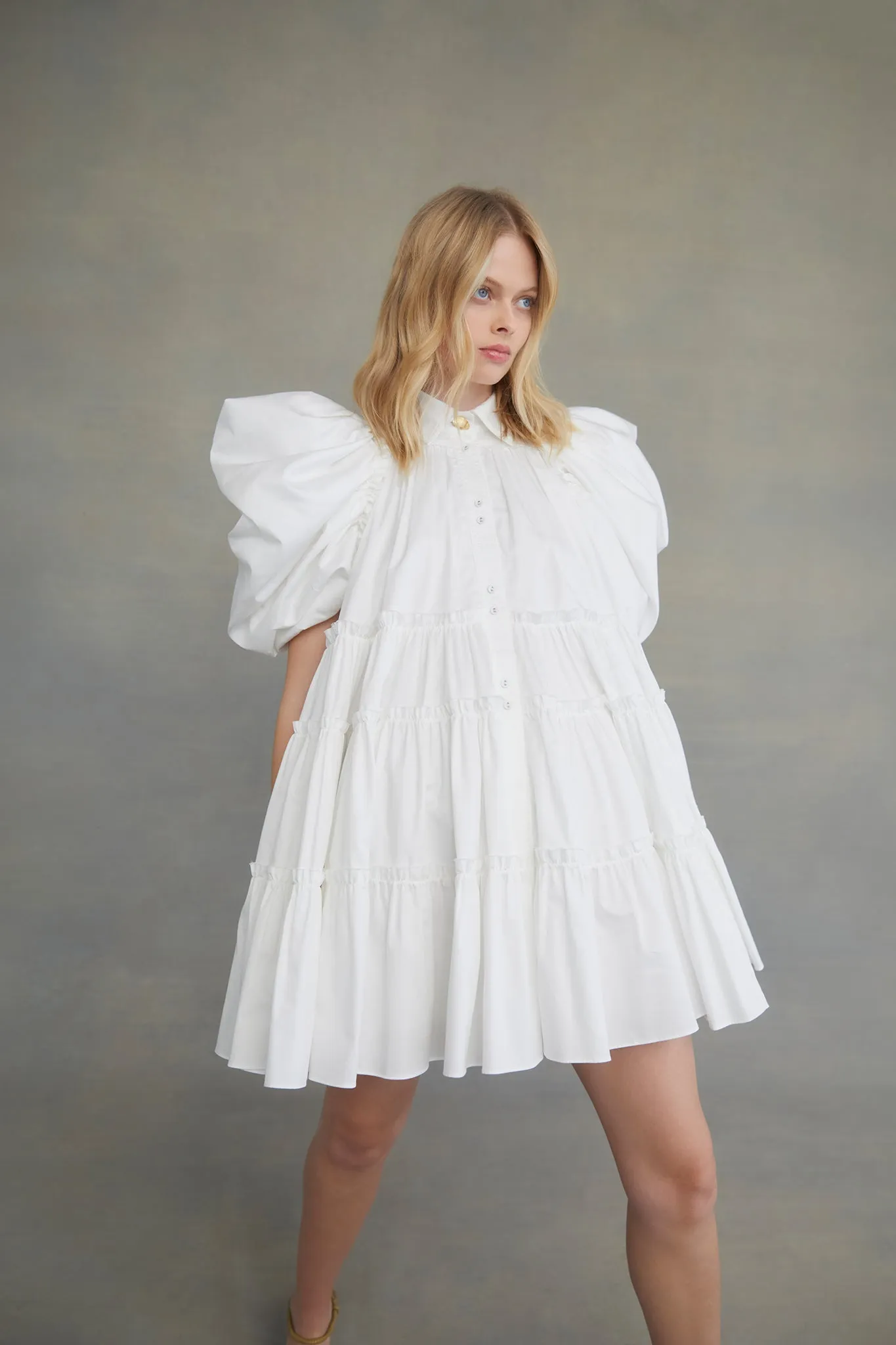 Swift Butterfly Sleeve Smock Dress sold by Aje