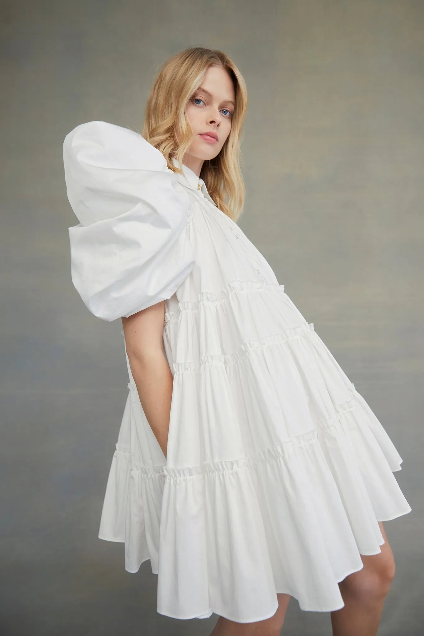 Swift Butterfly Sleeve Smock Dress sold by Aje product image thumbnail 4