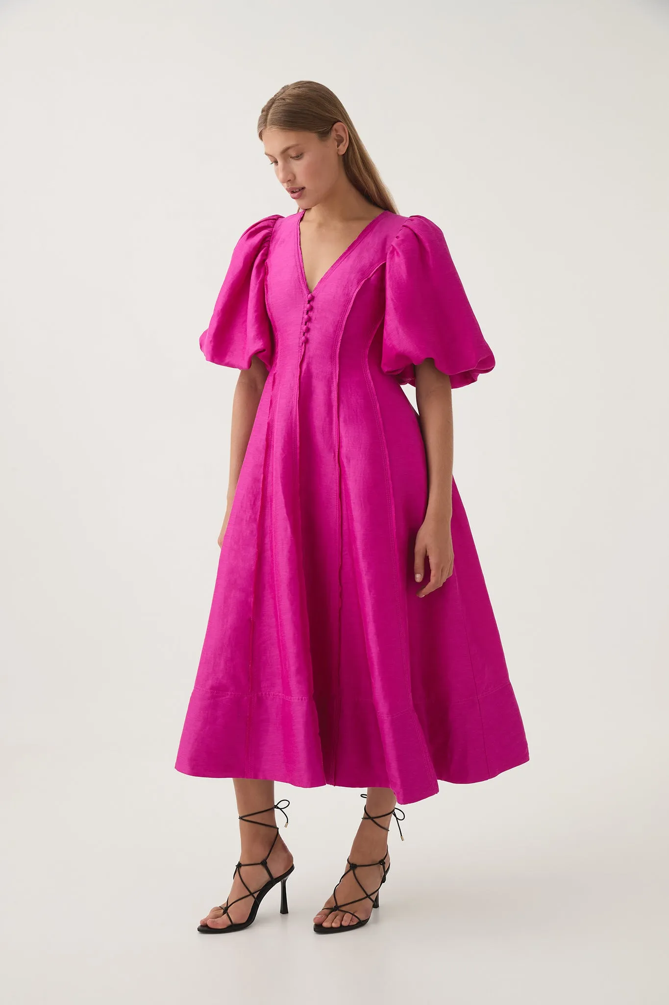 Dusk Puff Sleeve Midi Dress sold by Aje product image thumbnail 3