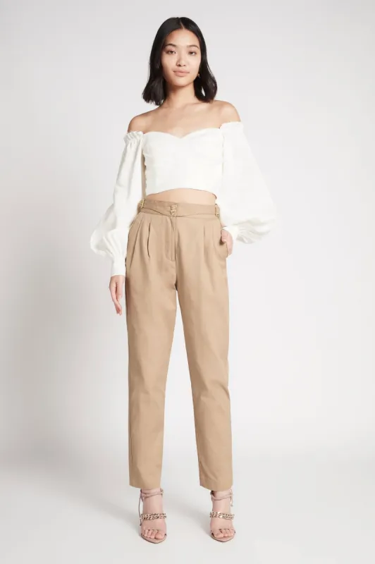 Tidal Pleated Buckle Pant sold by Aje