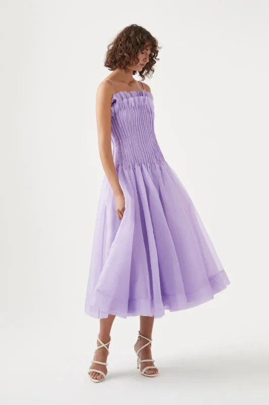 Horizon Pintucked Midi Dress sold by Aje