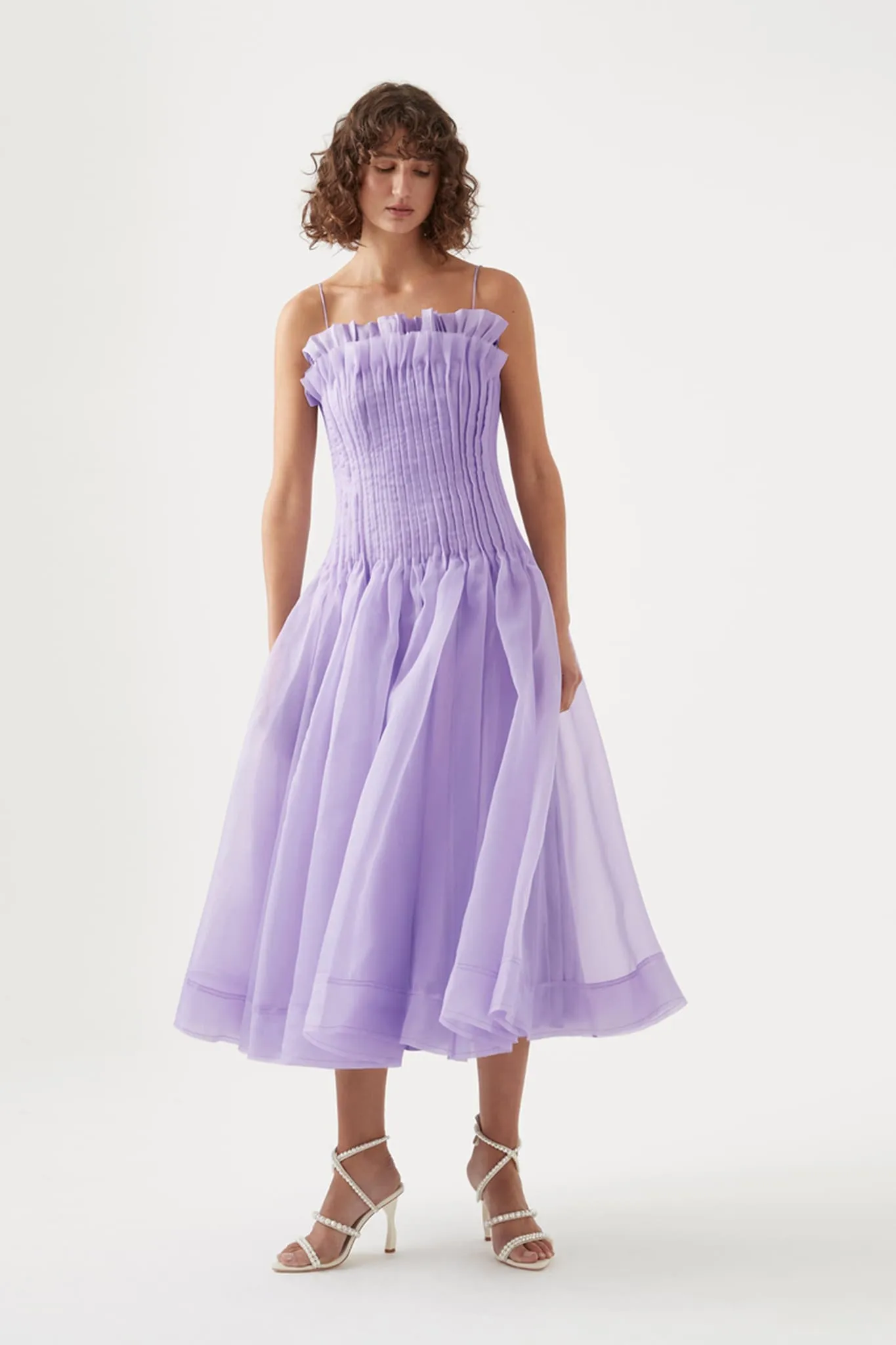 Horizon Pintucked Midi Dress sold by Aje product image thumbnail 3