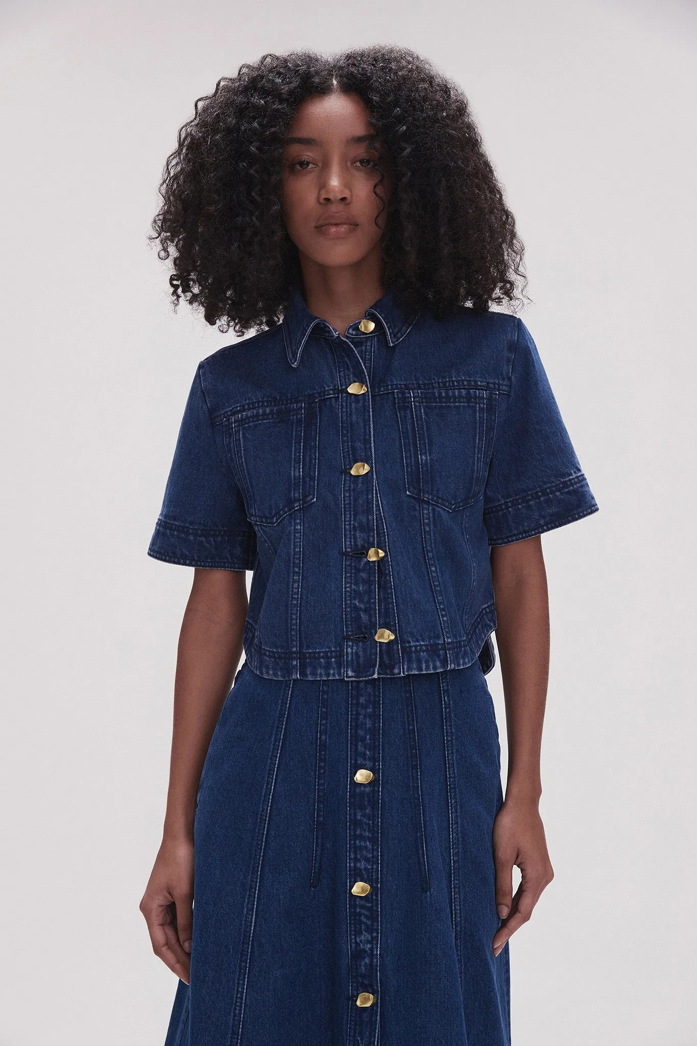 May Denim Cropped Shirt sold by Aje product image thumbnail 3