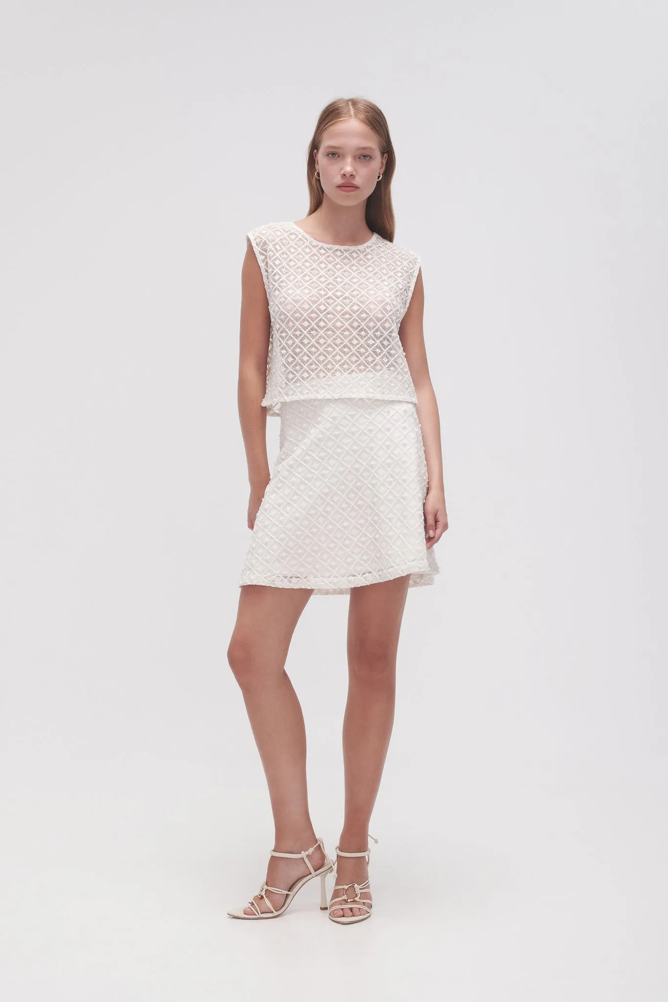 Freya Diamond Pearl Shell Top sold by Aje