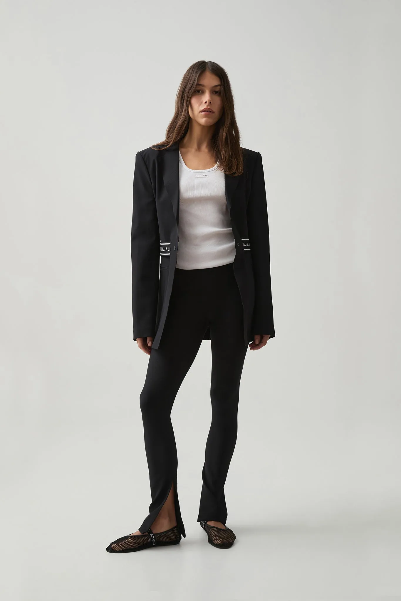 Belted Logo Tape Blazer 713 sold by Aje