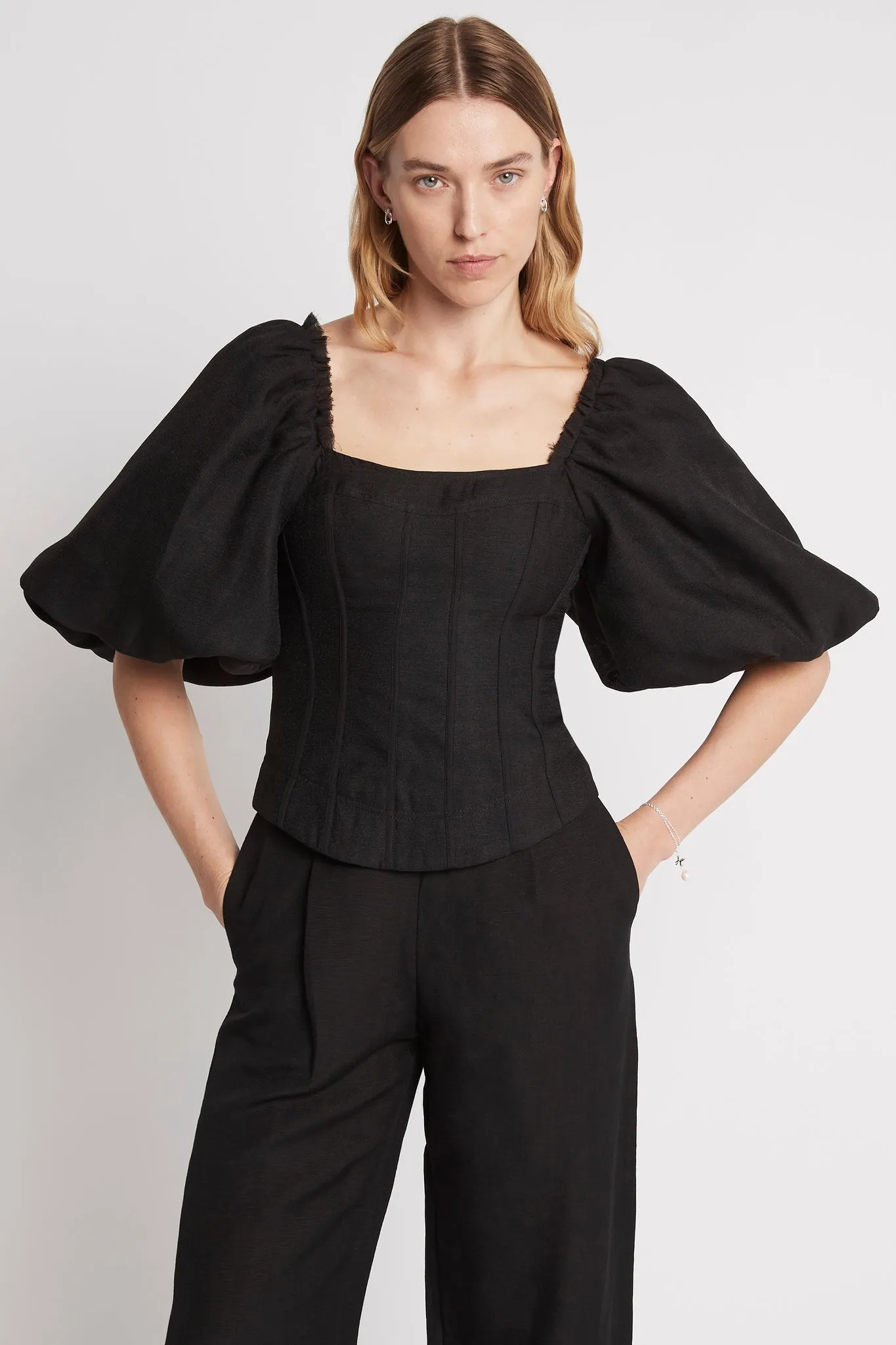 Cecile Puff Sleeve Corset Top sold by Aje product image thumbnail 3