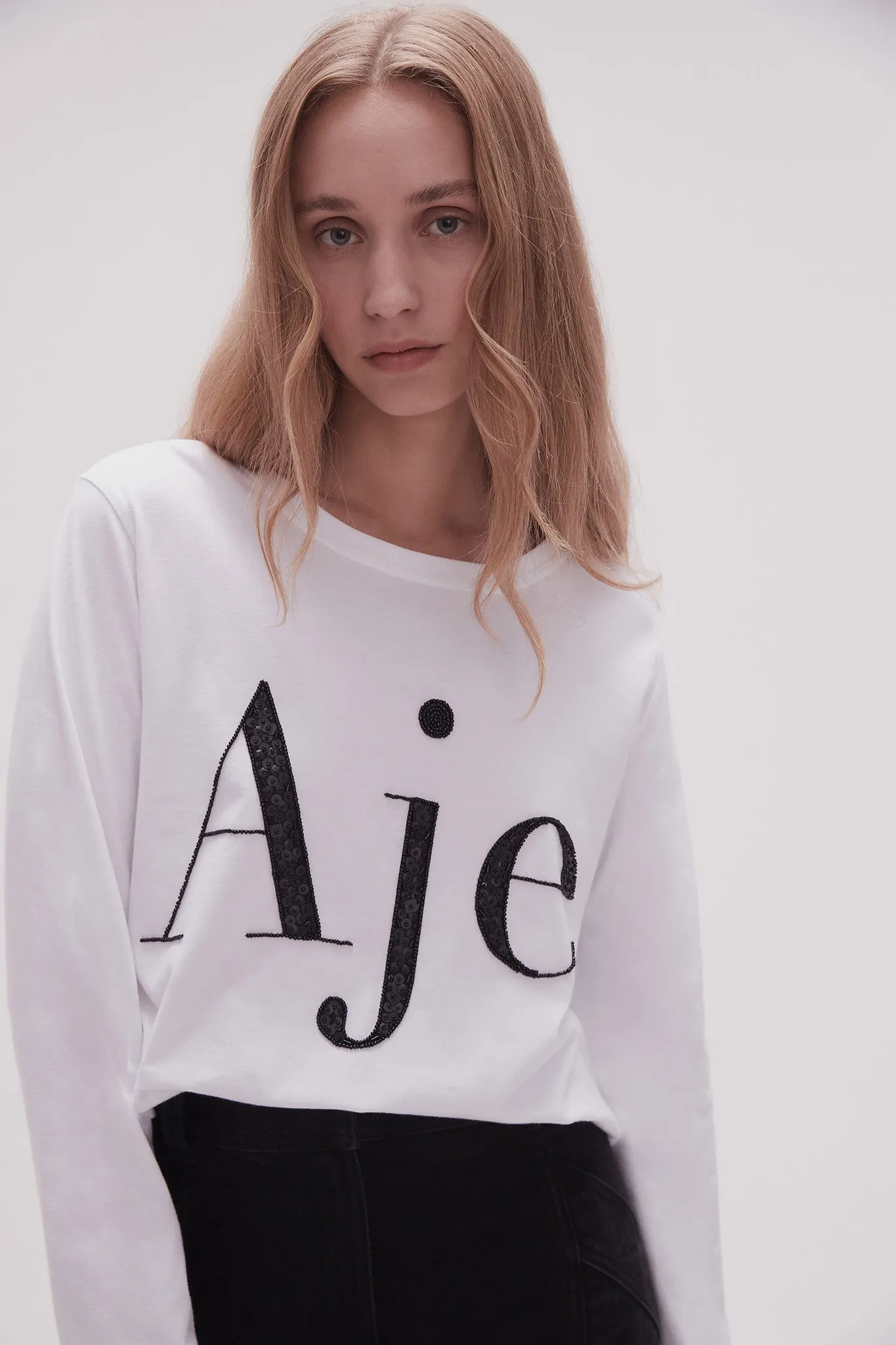 Remi Long Sleeve Logo Tee sold by Aje product image thumbnail 4