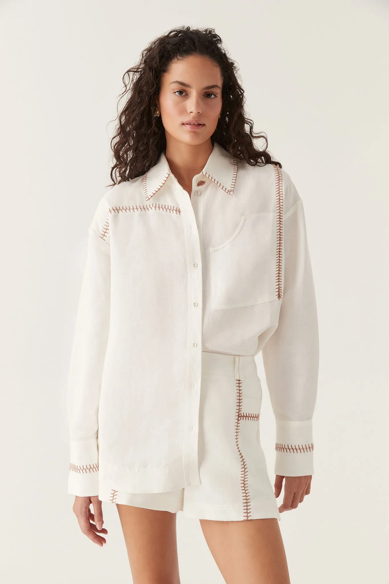 Sahira Barbstitch Shirt sold by Aje product image thumbnail 5