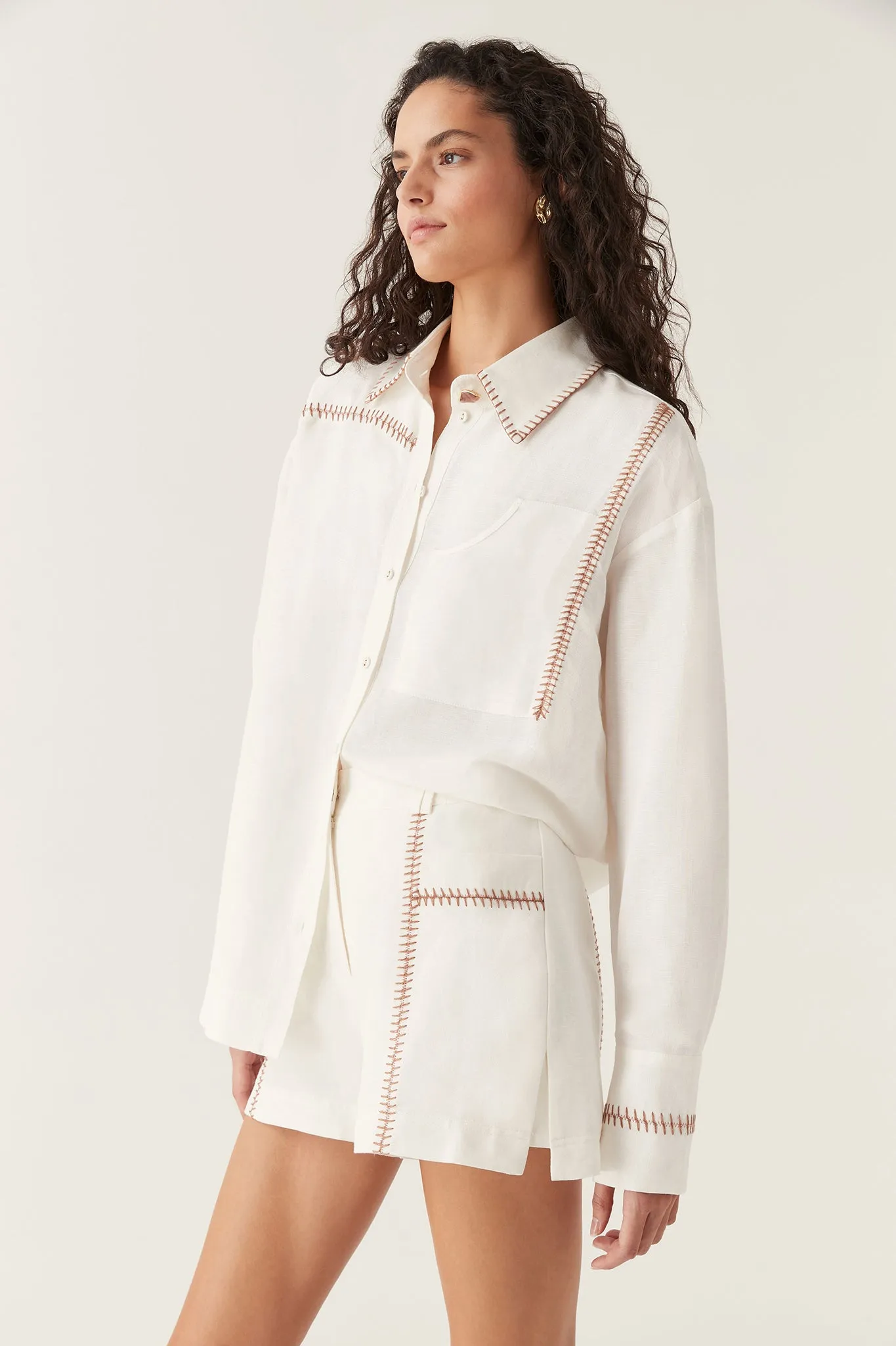 Sahira Barbstitch Shirt sold by Aje product image thumbnail 3