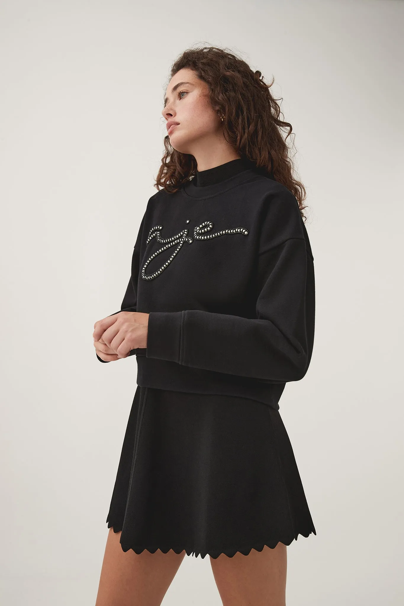 Mythology Pearl Logo Sweater sold by Aje product image thumbnail 4