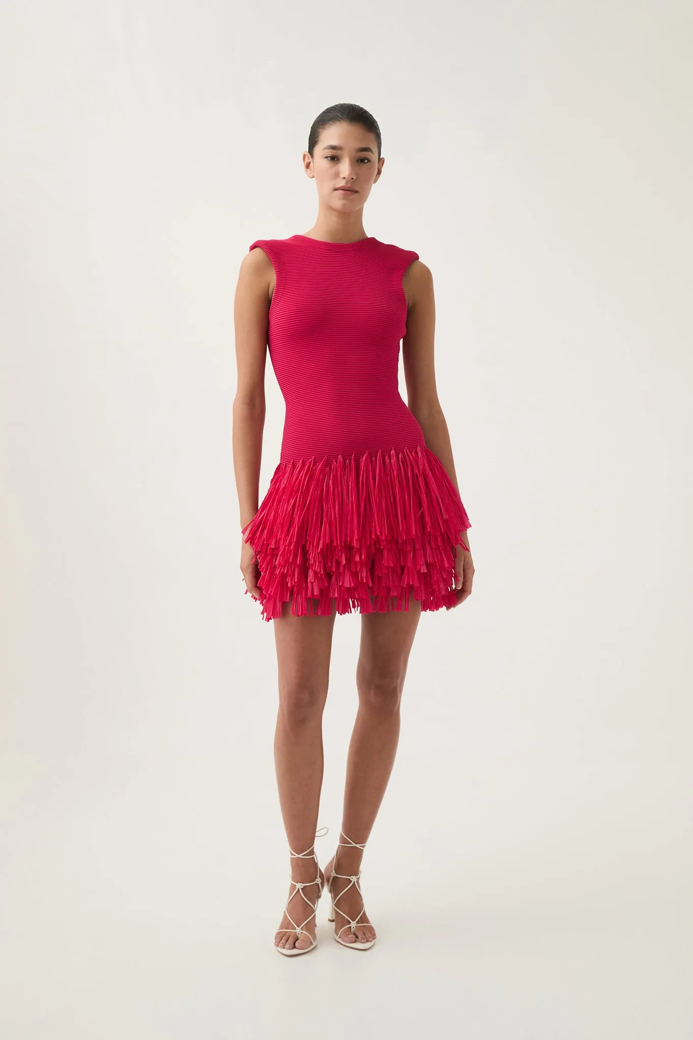 Rushes Raffia Knit Mini Dress sold by Aje