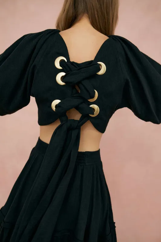 Admiration Lace-Up Cropped Top sold by Aje