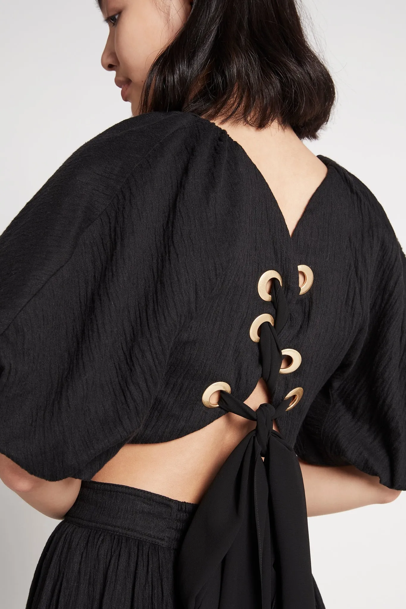 Admiration Lace-Up Cropped Top sold by Aje product image thumbnail 4