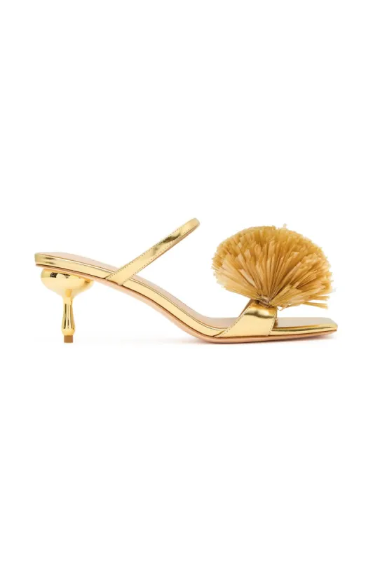 Clea Fringe Low Droplet Heel sold by Aje