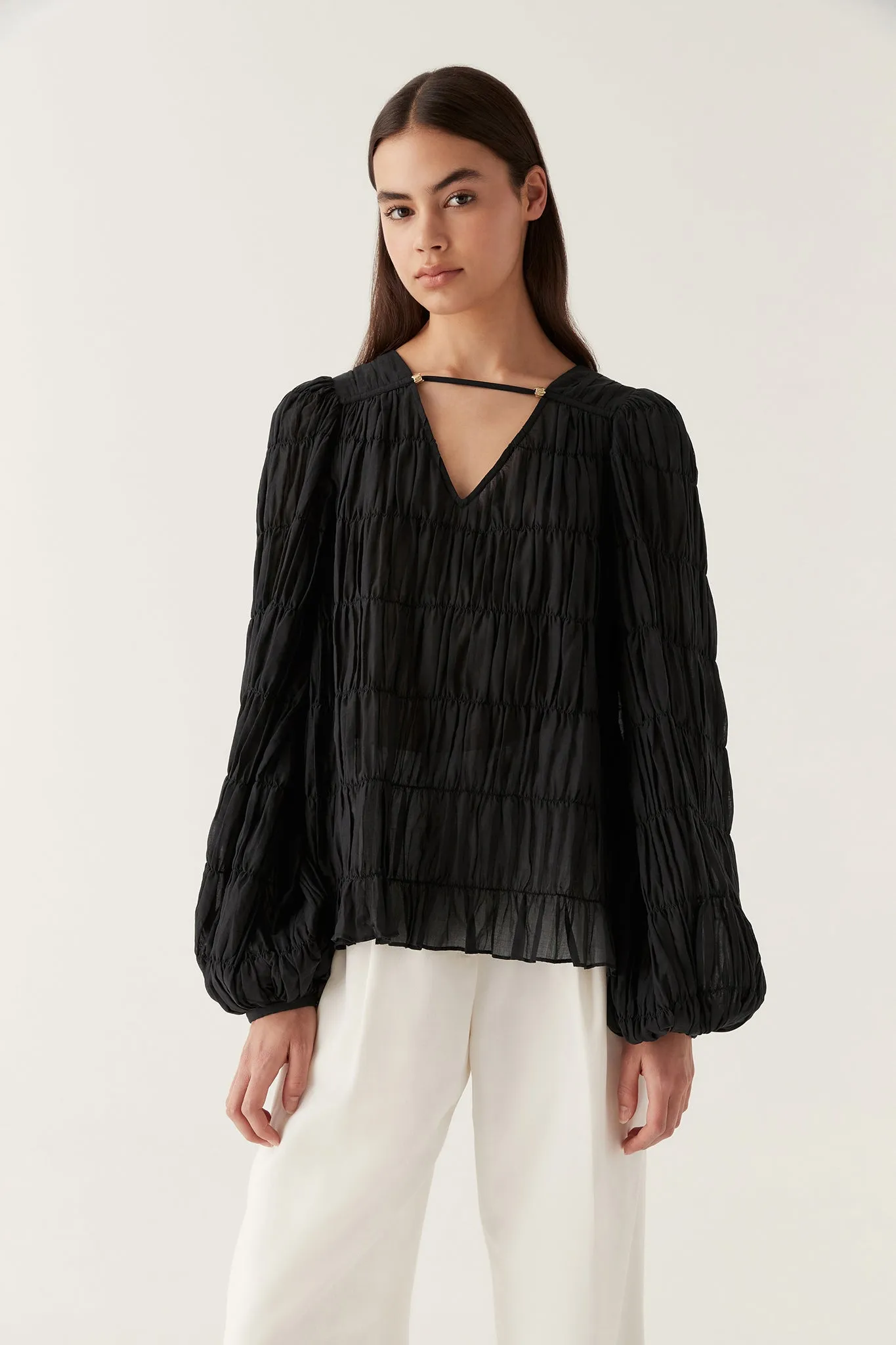 Evelina Ruched Blouse sold by Aje
