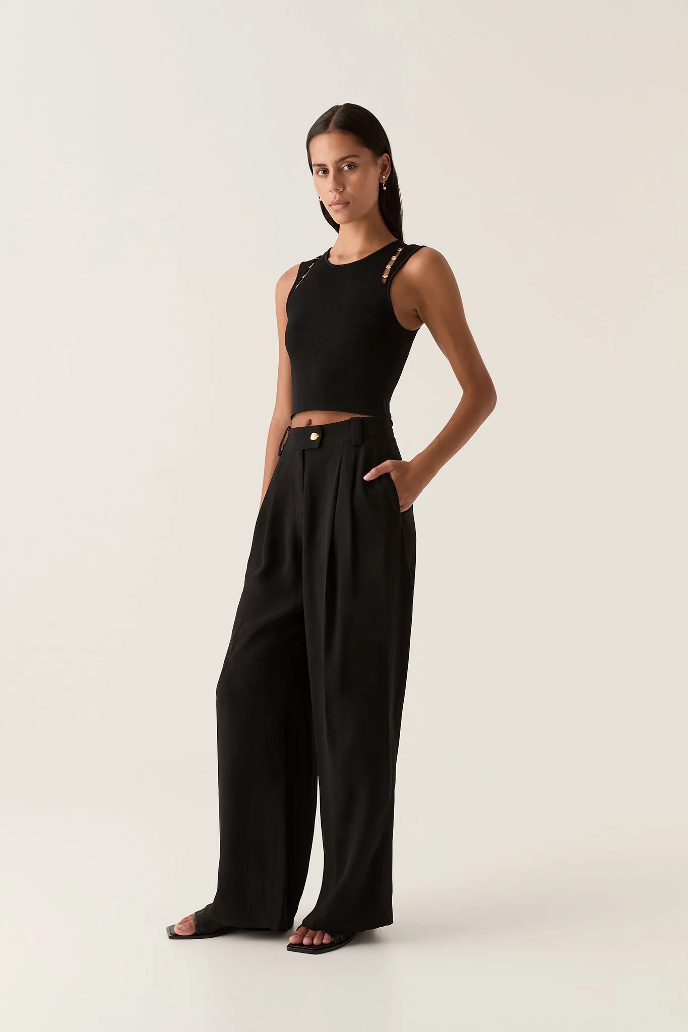 Harlem Pleat Front Pant sold by Aje
