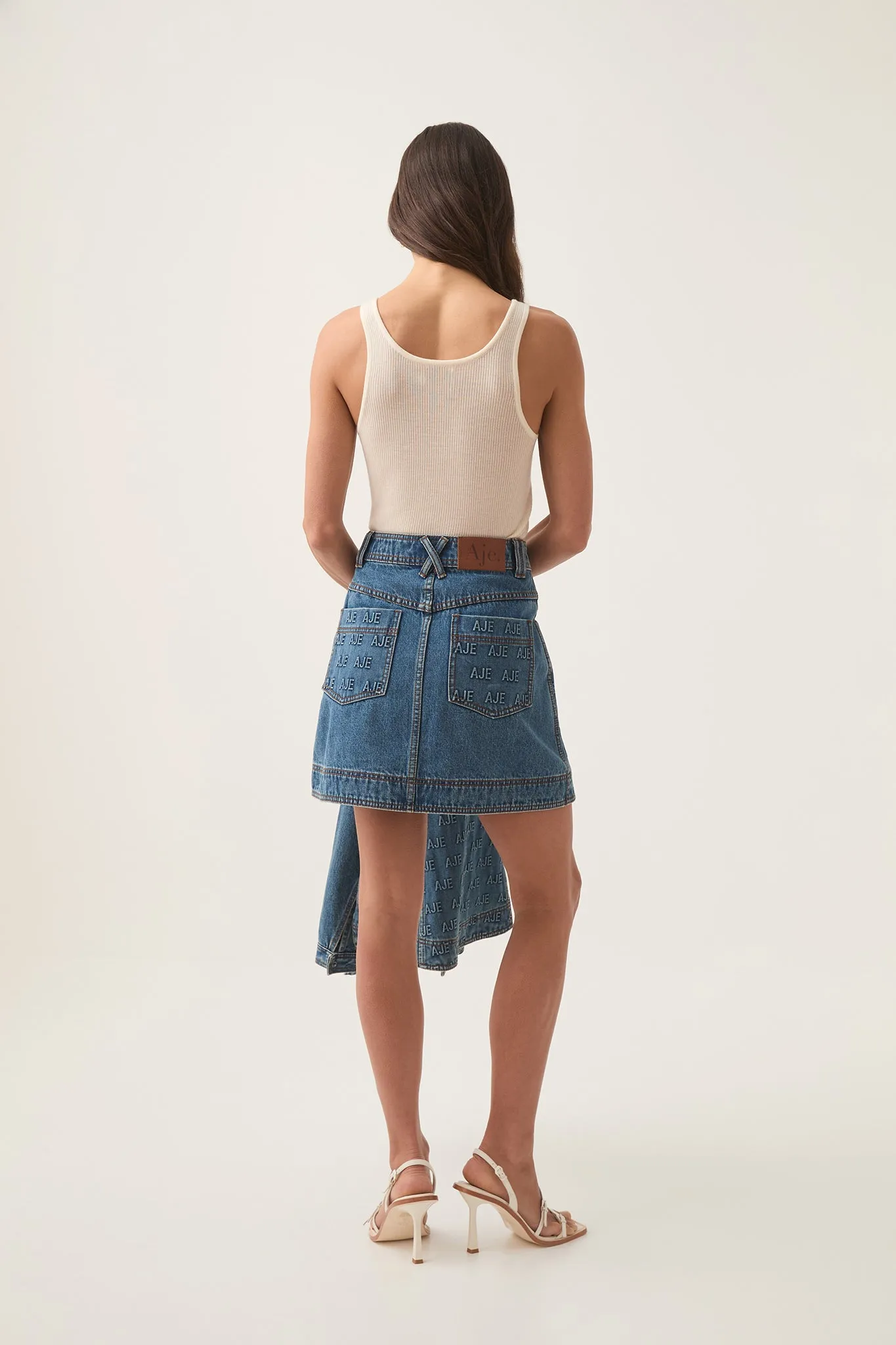 Nika Logo Denim Mini Skirt sold by Aje product image thumbnail 5