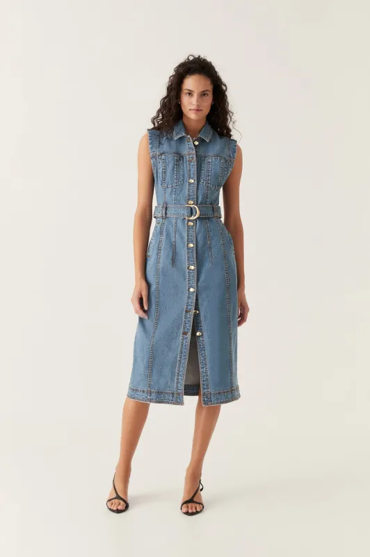 Darcie Denim Midi Dress sold by Aje