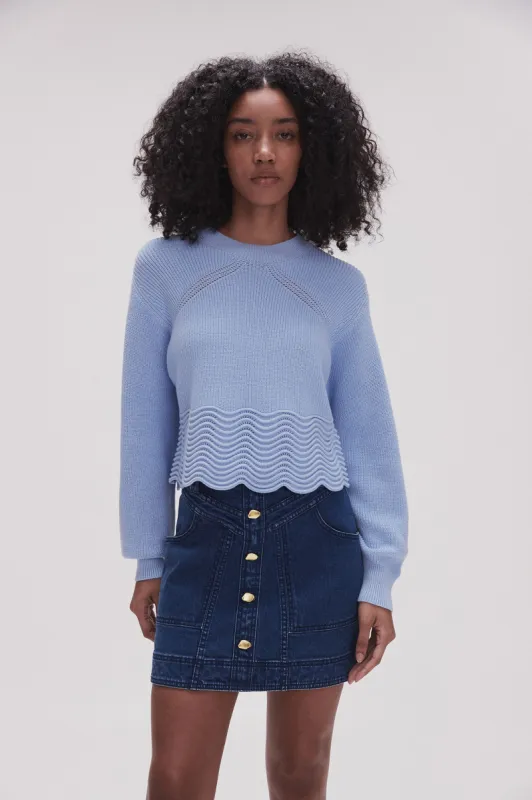 Cordelia Scallop Hem Jumper sold by Aje