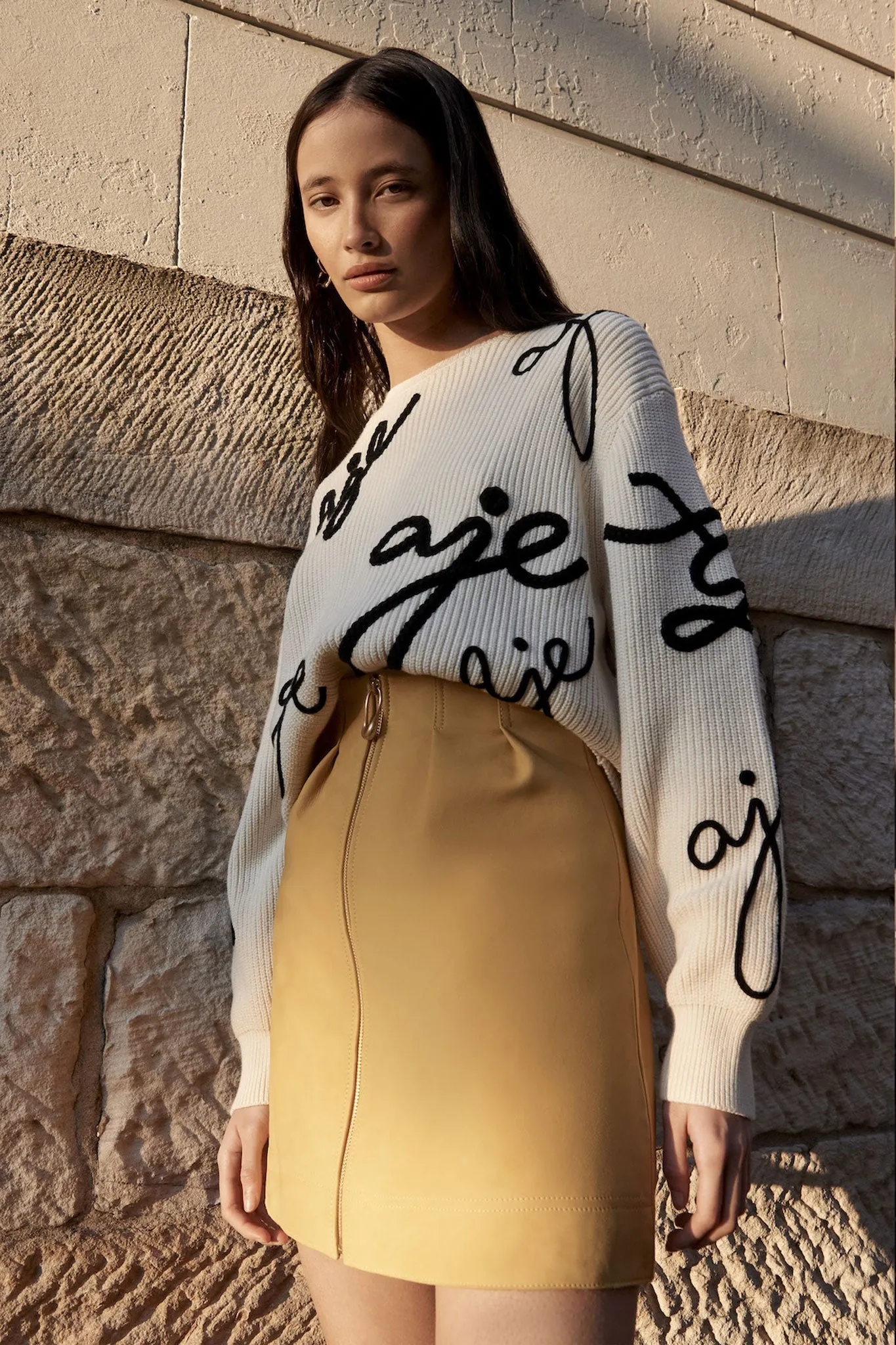 Camille Leather Tulip Mini Skirt sold by Aje product image thumbnail 3