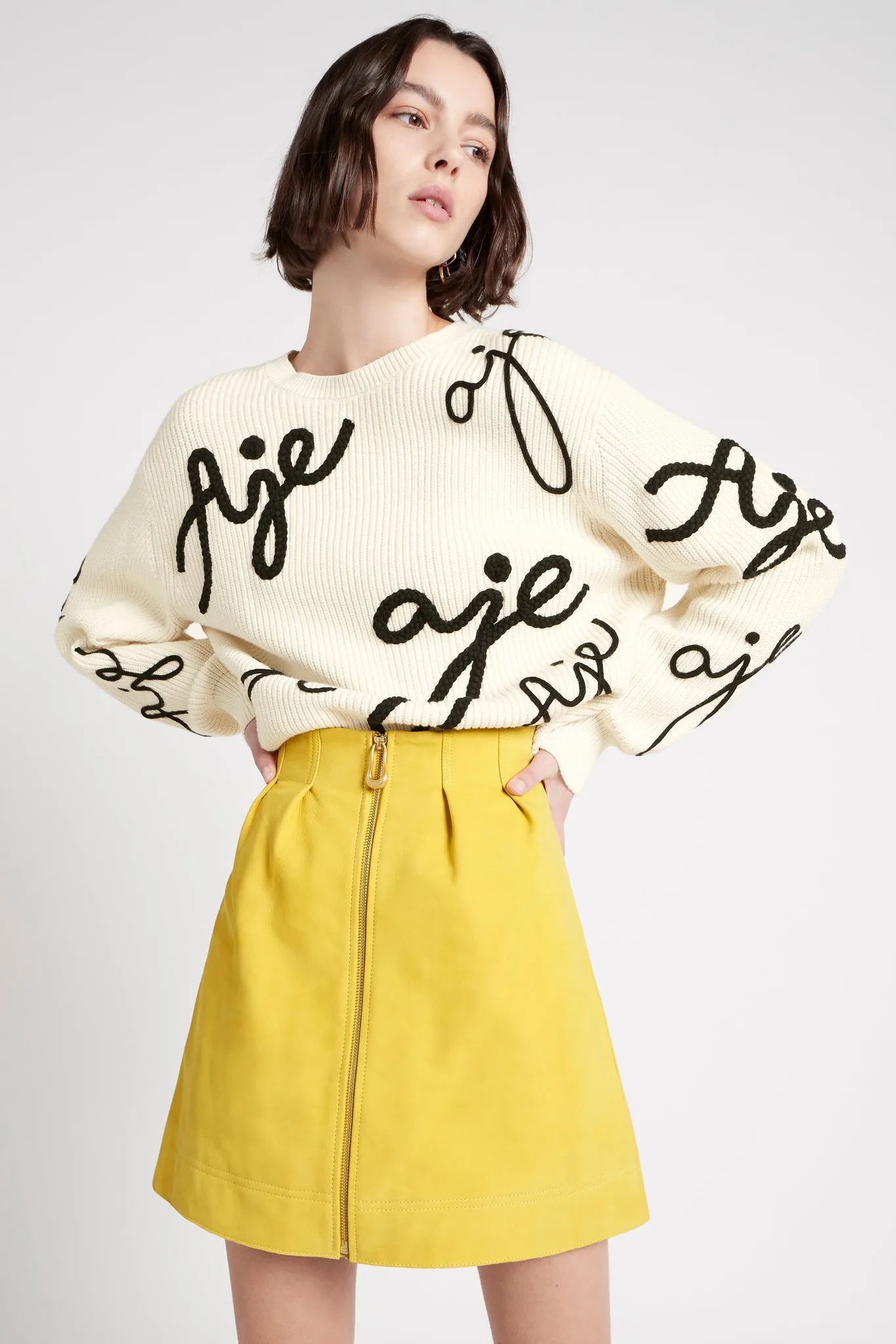 Camille Leather Tulip Mini Skirt sold by Aje product image thumbnail 4