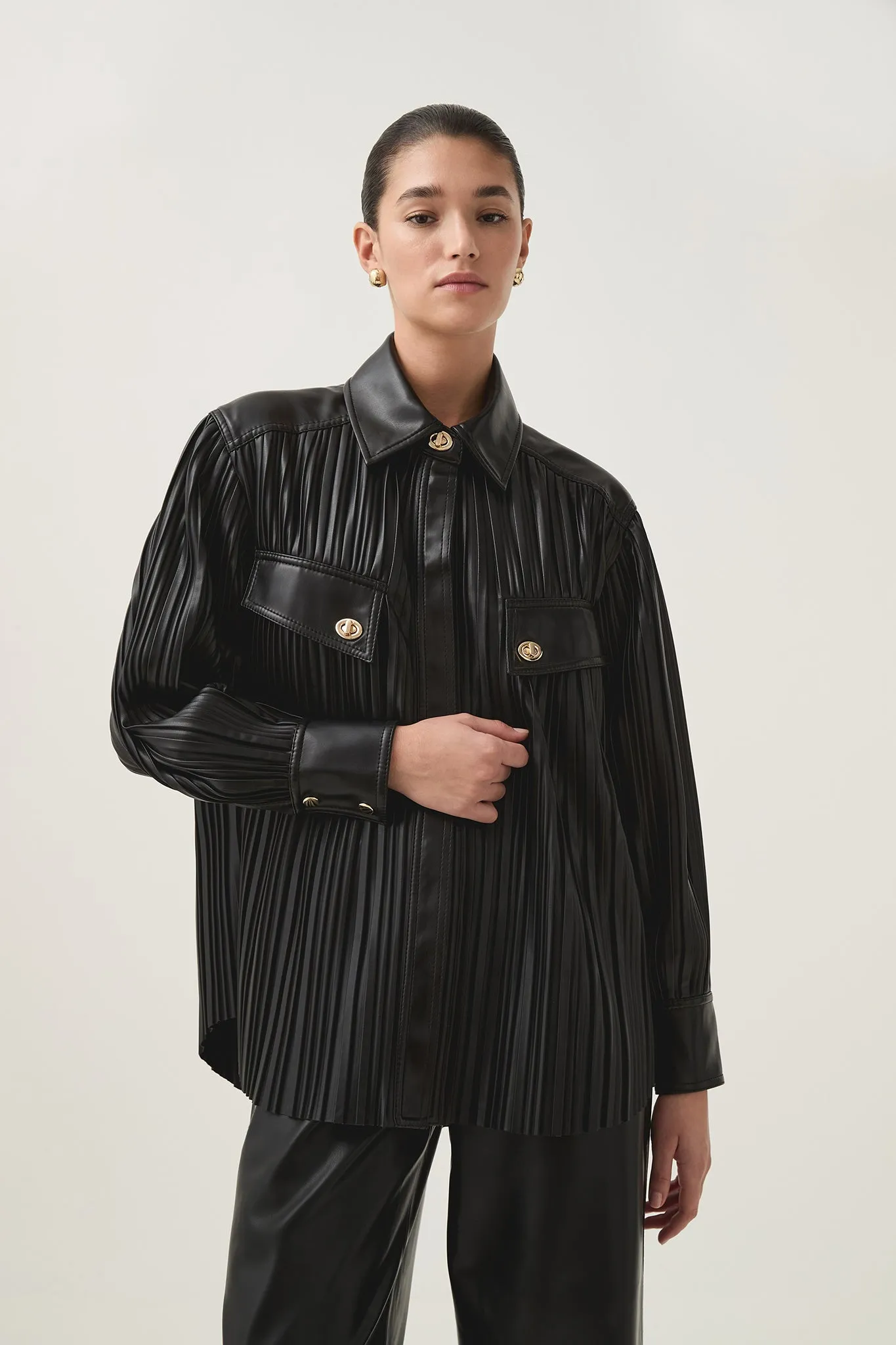 Constantina Pleated Shirt sold by Aje