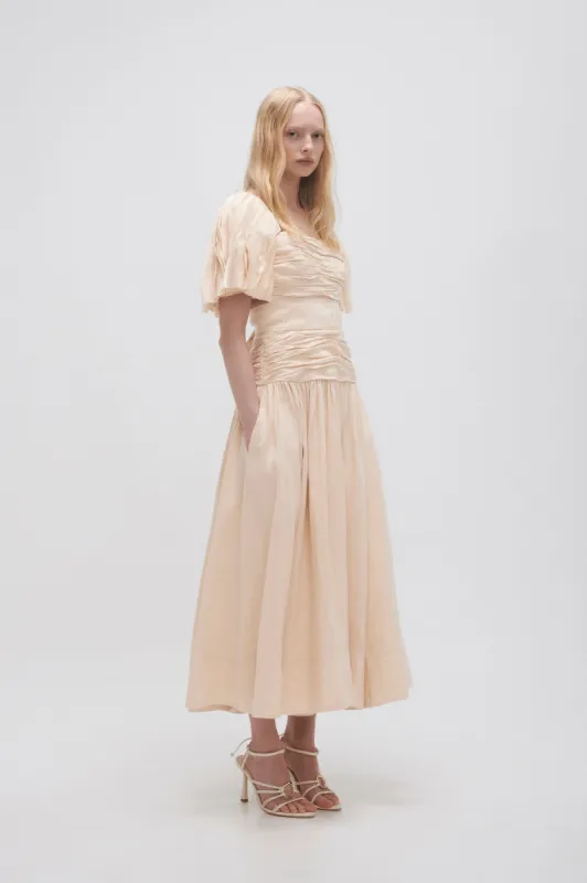 Marianne Ruched Midi Dress made by Aje
