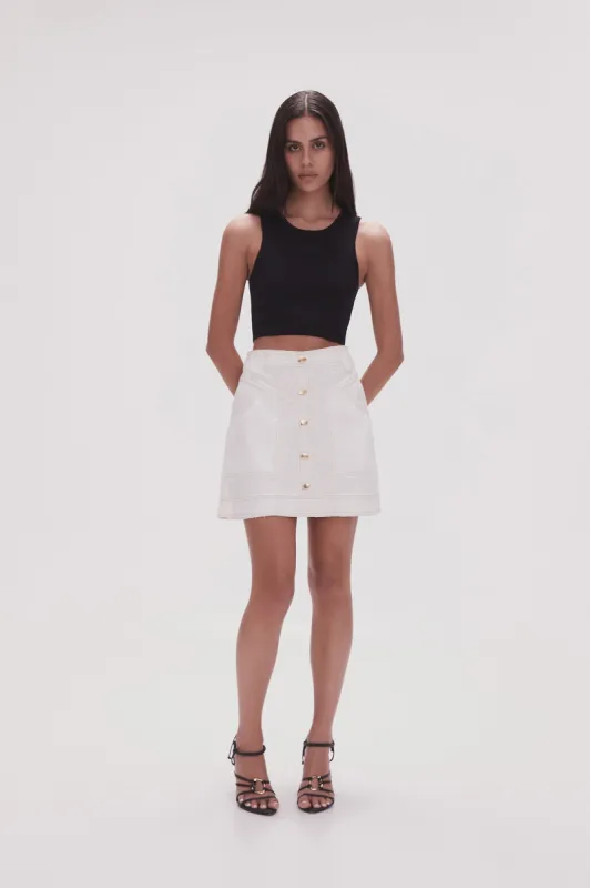 Belmond Denim Mini Skirt sold by Aje