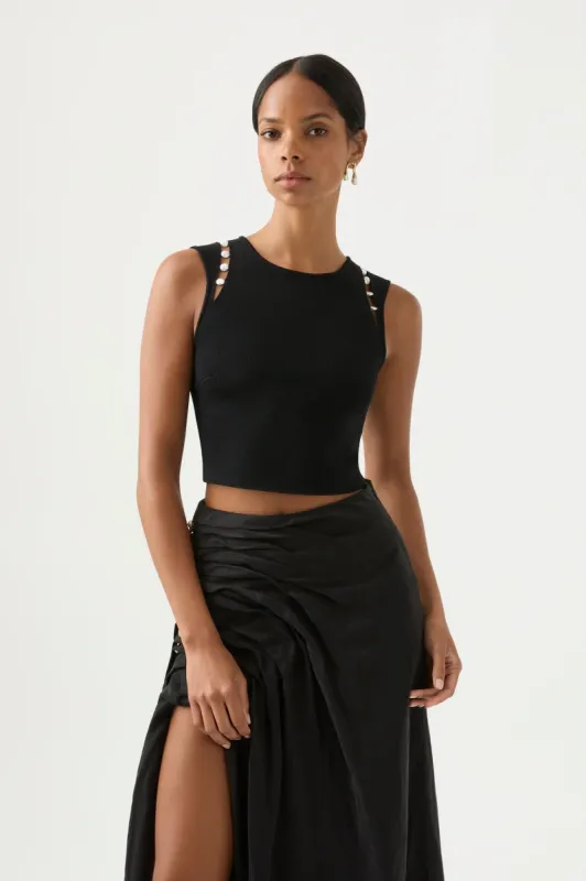 Analemma Pearl Knit Top sold by Aje