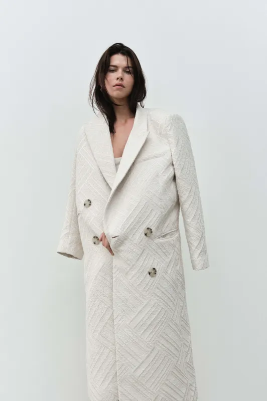 Tectonic Jacquard Coat sold by Aje