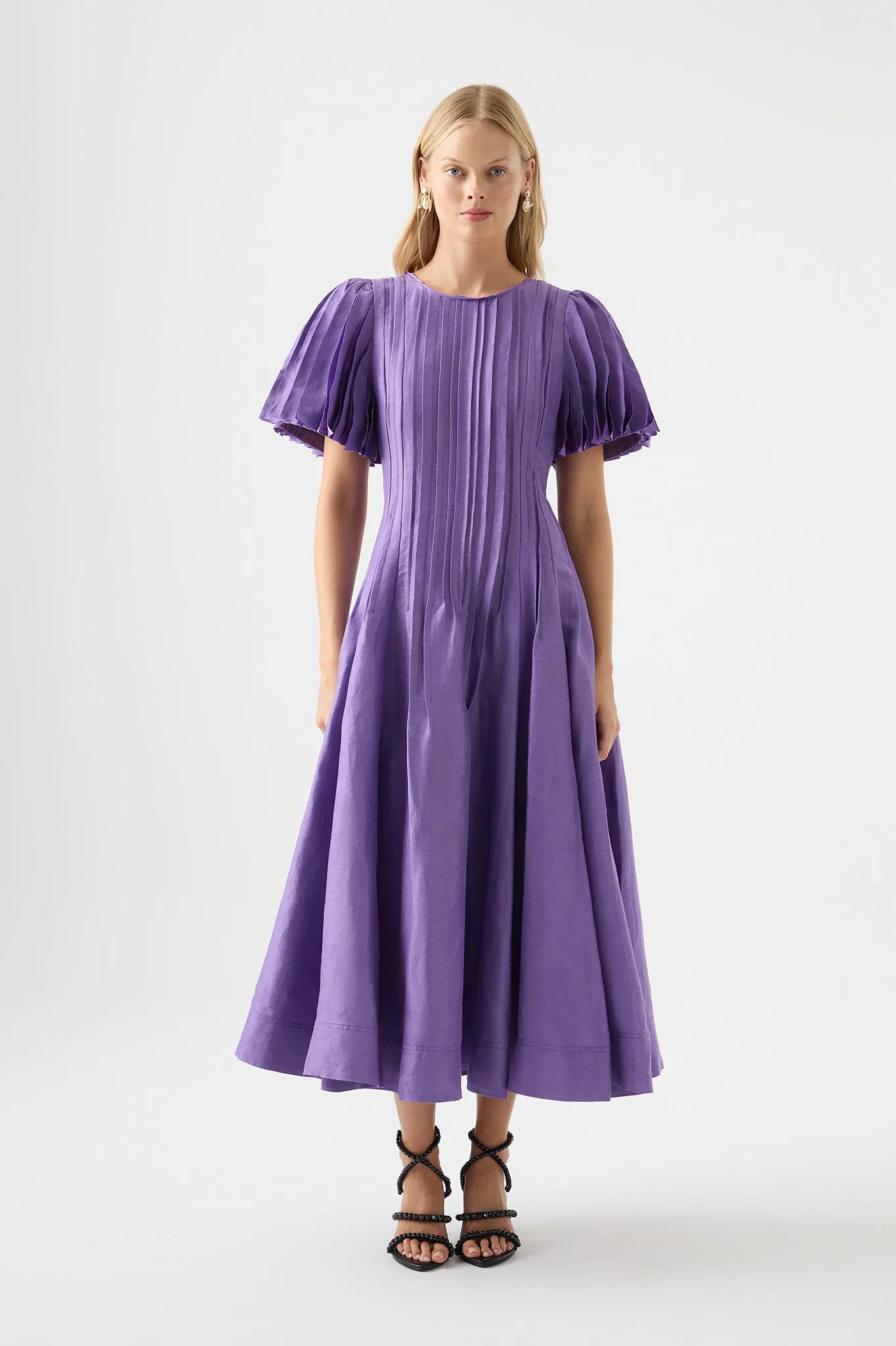 Nova Pleated Midi Dress sold by Aje